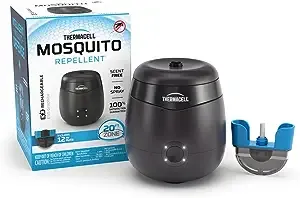 Thermacell Repelente de mosquitos Patio Shield E-Series Repelente recargable; zona de protección contra mosquitos de 20 pies; incluye recambio repelente de 12 horas; sin aerosol, llama ni aroma;