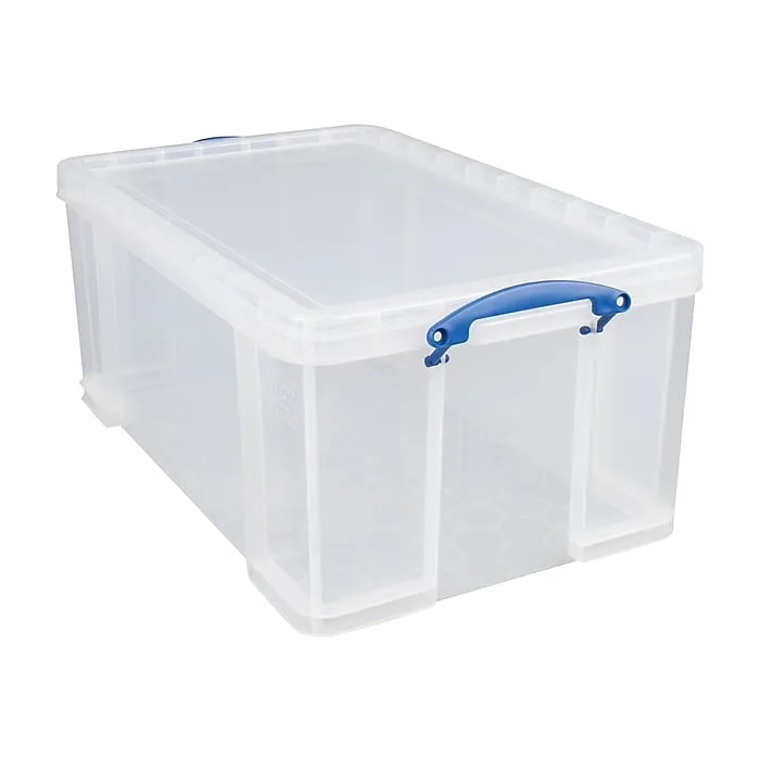 Really Useful Box® 64 Liter Snap Lid Storage Bin, Clear (66L CCB)