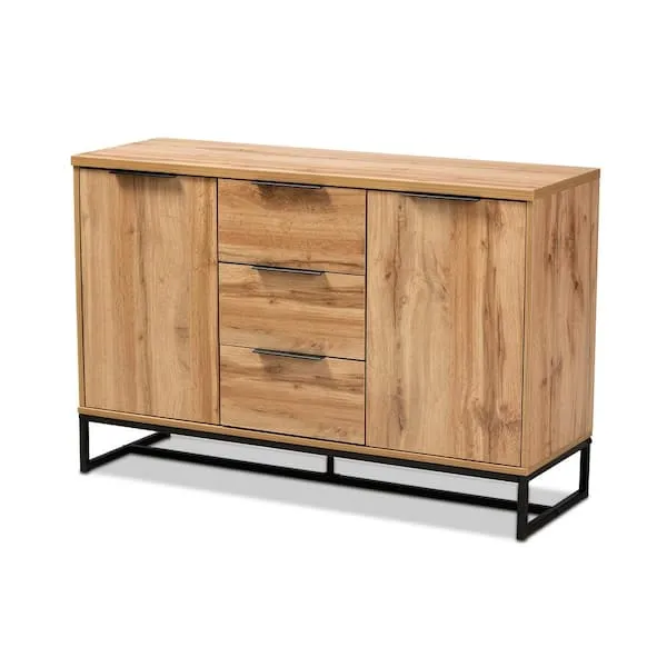 Reid Oak Wood Sideboard Buffet with 3-Drawer