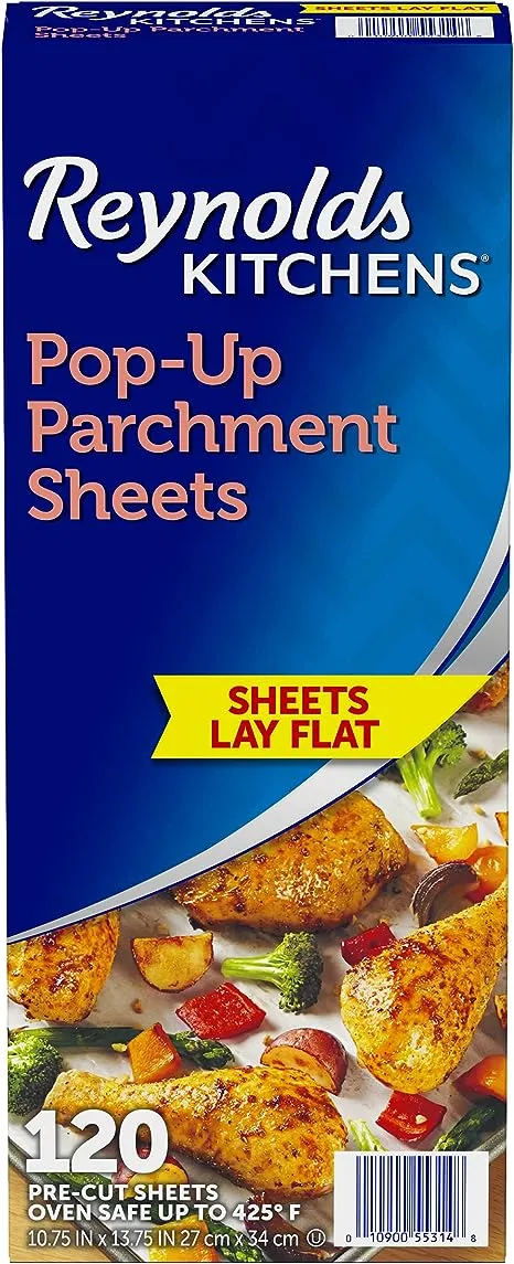 Reynolds Kitchens Pop-Up Parchment Paper Sheets, 10.7x13.75 Inch, 120 SheetsReynolds Kitchens Pop-Up Parchment Paper Sheets, 10.7x13.75 Inch, 120 Sheets