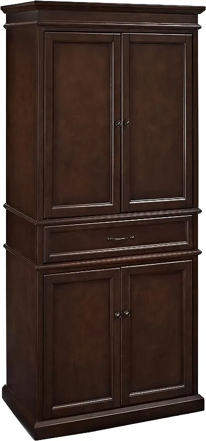 Crosley Furniture Parsons Pantry Cabinet, Vintage Mahogany