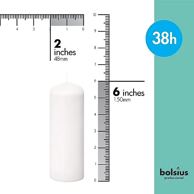 Bolsius White Pillar Candles