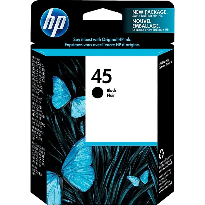 Hewlett Packard Ink Cartridge, Black 45 51645A