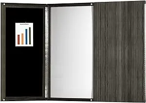 SAFCO Mayline Medina Presentation Board with Dry Erase Center Panel, Gray Steel Laminate