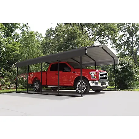 Arrow Steel Carport 12 x 20 x 7 ft. Charcoal