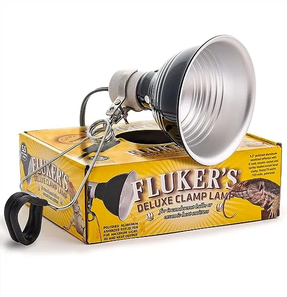 Fluker's Repta-Clamp Lamp with Switch for Reptiles Black, 5.5-Inches