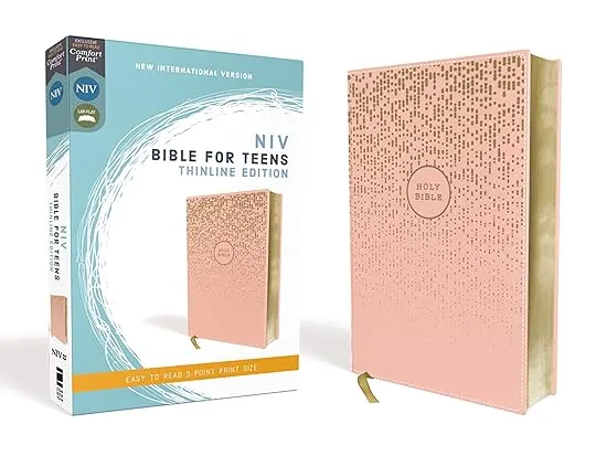 NIV, Bible for Teens, Thinline Edition, Leathersoft, Pink, Red Letter, Comfort Print 