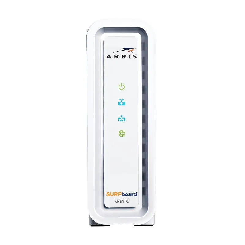 ARRIS SURFboard SB6190 DOCSIS 3.0 32 x 8 Gigabit Cable Modem , Comcast Xfinity, Cox, Spectrum , 1 Gbps Port , 800 Mbps Max Internet Speeds , Easy Set-up with SURFboard Central App