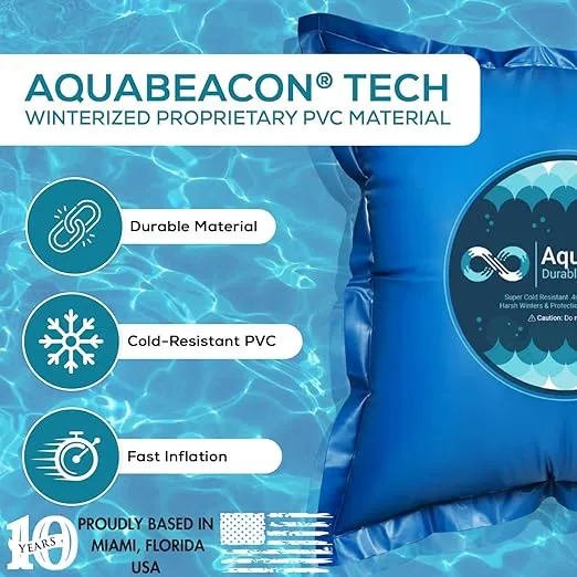 Premium 4' X 4' Ultra Thick & Super Durable Above Ground Pool Winter Pool Pillow .4mm Thick and Cold-Resistant. Rope Included