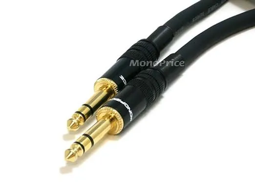 Monoprice 50ft Premier Series 1/4in TRS Male to Male Cable, 16AWG (Gold Plated)