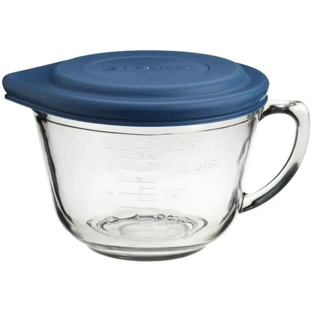 Anchor Hocking 2 Quart Glass Batter Bowl with Lid