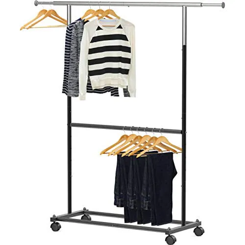 Double Rod Garment Rack - Modern - Clothes Racks - by Brawbuy Deals | Houzz