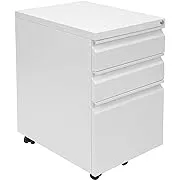 Mount-It! Mobile File Cabinet with 3 Drawers, Under Desk Rolling Storage , White