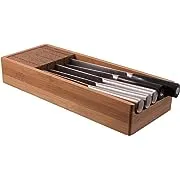 Knifedock - In-drawer Kitchen Knife Storage - The Cork Composite Material Never Dulls Your Blades. Great Gift for Any Chef! Enables you to Easily Store and Identify Your Knives At a Glance.