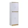 Hodedah Hi224 4-Door Kitchen Pantry Cabinet with 4-Shelves, White