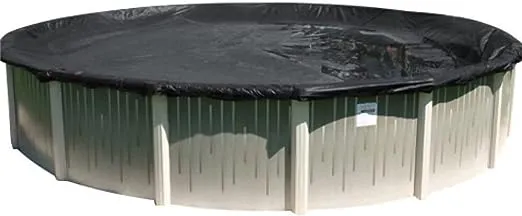 Buffalo Blizzard 21 ft Round Pool Cover | Deluxe Above Ground Pool Cover | Blue/Black Reversible Heavy Duty Winter Pool Cover | Cold and UV Resistant | Shields Pools from Seasonal Debris