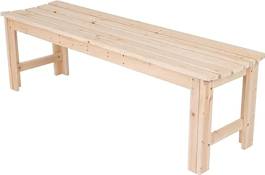 Shine Company 5 ft. Backless Garden Bench - Natural