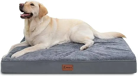 MIHIKK Orthopedic Dog Bed Waterproof Dog Beds with Removable Washable Cover Anti-Slip Egg Foam Pet Sleeping Mattress for Large J