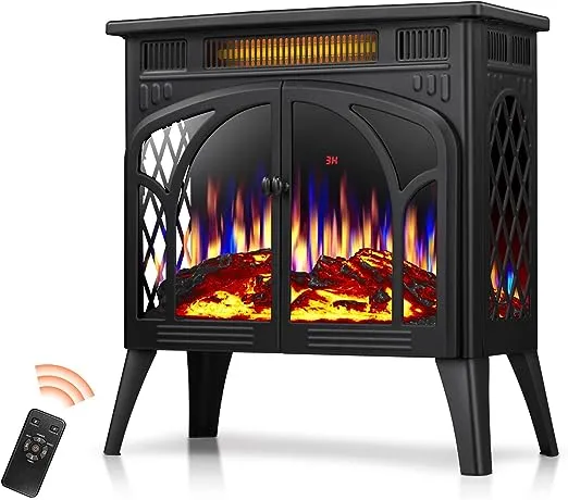 R.W.FLAME Electric Fireplace Heater 25&#034; with Remote Control, Cathedral Stylis...