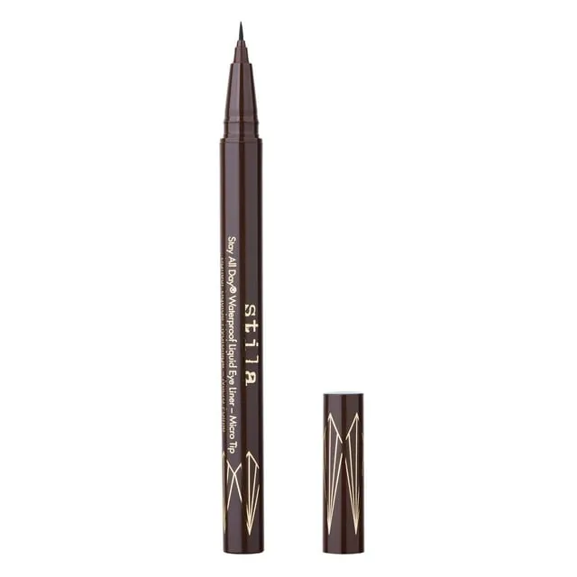 Stila Stay All Day Waterproof Liquid Eye Liner - MICRO TIP Dark Brown, 1 Oz.