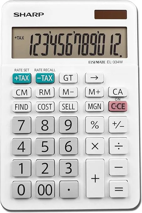 Sharp EL-334WB Business Calculator, White 4.0