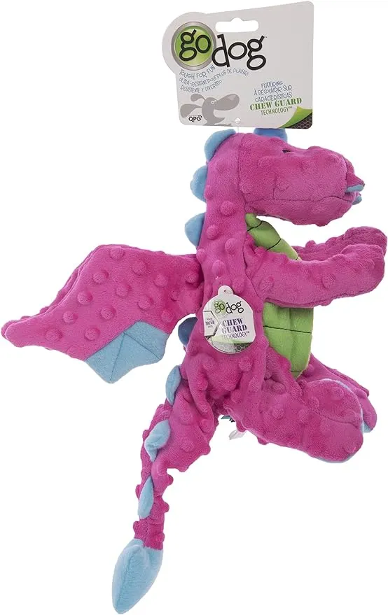 Godog Dragons Dog Toy - Pink - Large