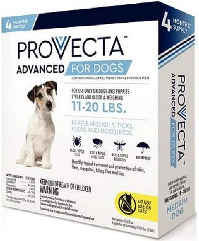 Provecta 4 Doses Advanced for Dogs Medium/11-20 lb