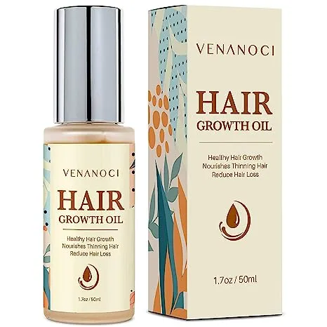 Venanoci Biotin & Castor Oil & Rosemary Oil for Hair Growth for Women, Hair Loss Treatments, Hair Oil for Dry Damaged Hair and Growth, Hair Growth