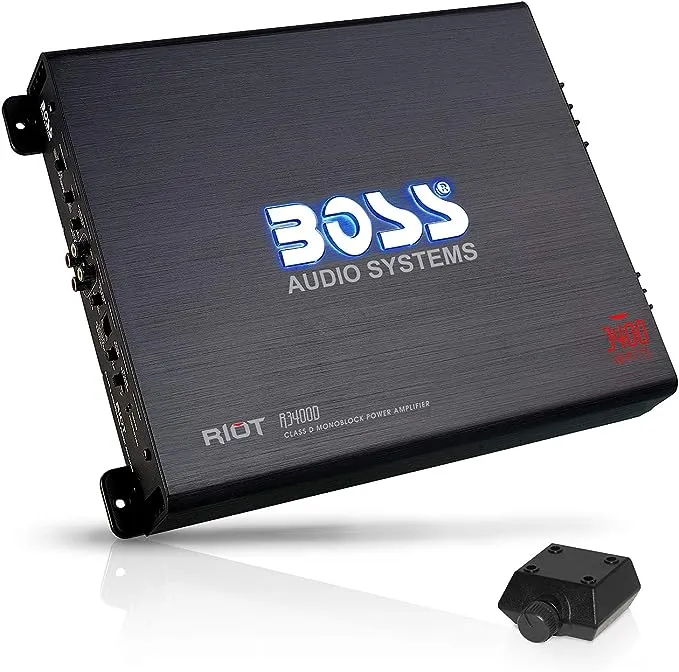 BOSS Audio Systems R1002 Riot Series Car Stereo Amplifier - 200 High Output, 2 Channel, Class A/B, 2/4 Ohm Stable, Low/High Level Inputs, Full Range, Use With Subwoofer