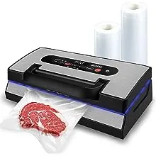 SEATAO VH5188 90kPa Multifunction Commercial Food Automatic Vacuum Sealer Machine For Preservation, Dry & Moist & Food & Extended Modes, Starter Kit with Built-in Roll Storage & Cutter, Handle Locked Design, LED lights, Double Seal