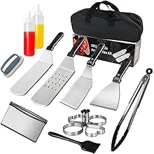 Blackstone Griddle Accessories, 15PCS Grill Accessories Kit for Blackstone and Camp Chef, Grill Kit with Brush, Spatula, Tongs, Flat Top Grill Accessories for Outdoor Camping BBQ