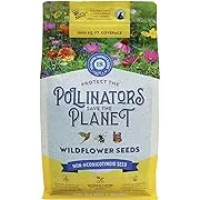 BUZZY Wildflower Pollinator Seed Mix (1lb Bag), 18 Pollinator-Friendly Varieties, Protect The Pollinators & Save The Planet, Coneflower, Sunflower, Calendula, Cosmos, & More, Growth Guaranteed