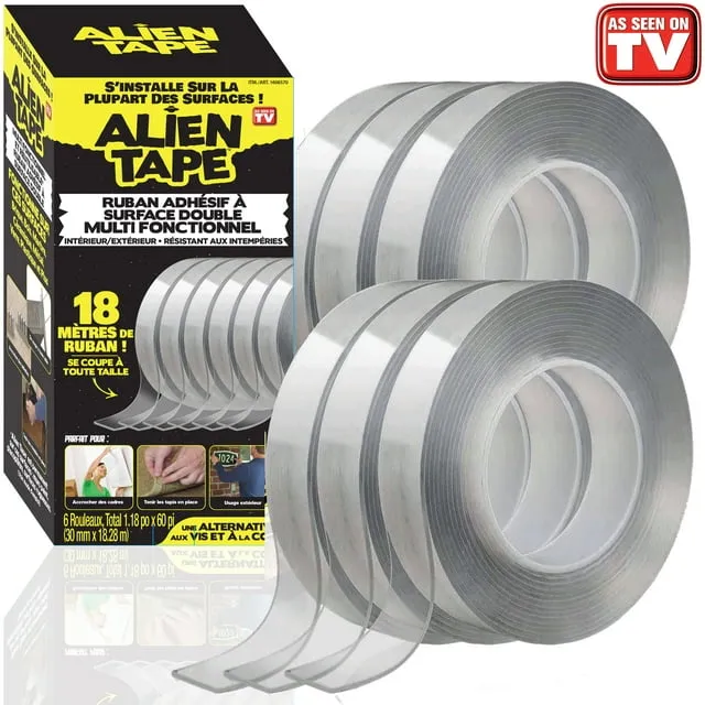 Alien Tape Nano Tape Double Side Tape Multipurpose Removable Reusable Tape 6 Pcs As Seen on TV