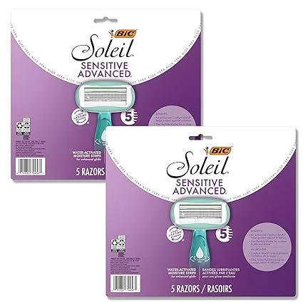 Bic Soleil Sensitive Advanced Women's Disposable Razors, 5 Blades, 10 Count