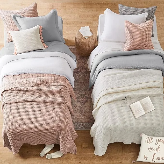 Levtex Home Mills Waffle Quilt Set, Blush, Twin