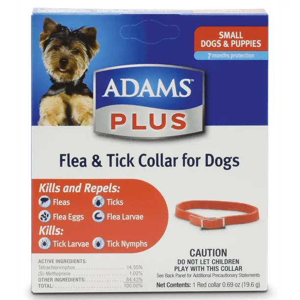 Adams Flea & Tick Collar for Dogs, Extra Small/Toy & Small Breeds, 1 Collar (7-mos. supply)