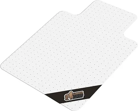 Gorilla Grip Office Chair Mat for Carpet Floor, Slip Resistant Heavy Duty Under Desk Protector Carpeted Floors, No Divot Plastic Rolling Computer Mats, Smooth Glide Semi Transparent Design 48x36 Clear