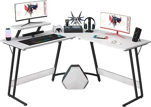 Homall L Shaped Gaming Desk Computer Corner Desk PC Gaming Desk Table with Large Monitor Riser Stand for Home Office Sturdy Writing Workstation (Pink, 51 Inch)Homall L Shaped Gaming Desk Computer Corner Desk PC Gaming Desk Table with Large Monitor Riser 