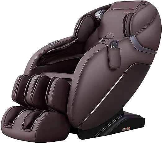 iRest SL Track Massage Chair Recliner, Full Body Massage Chair with Zero Gravity, Airbags, Heating, and Foot Massage (Brown)