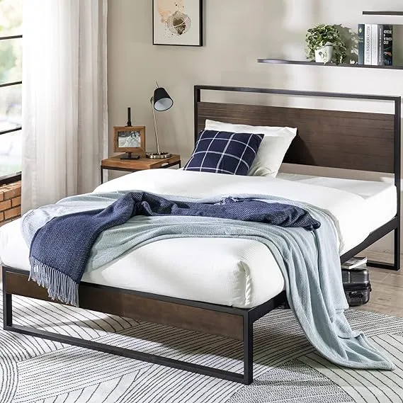 Zinus Suzanne 37 inch Metal and Wood Platform Bed Frame