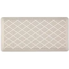 Martha Stewart Miles Modern Diamond Anti-Fatigue Air-Infused Kitchen Mat, Beige, 19.6"x39"