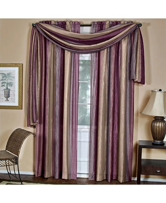 Sheer Window Scarf Valance - 50 Inch Width x 144 Inch Length (Aubergine) - Light Filtering Polyester Curtain Scarf - Lightweight Drapes for Living Room, Bedroom & Dining Room by Achim Home Decor