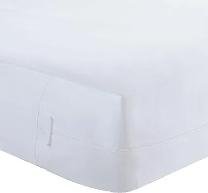 Original Bed Bug Blocker Zippered Mattress Cover Protector, White, King