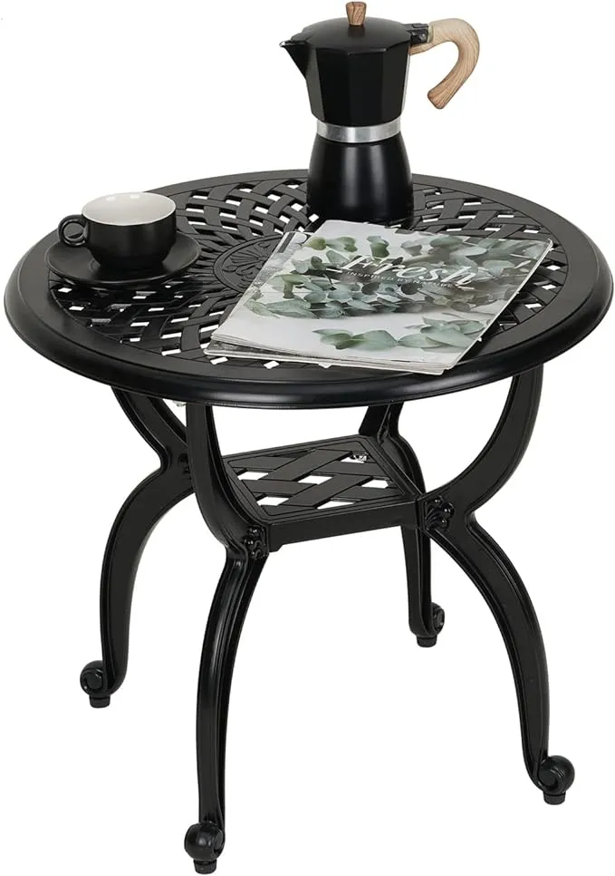 Jardin De Centennial Cast Aluminum Outdoor Side Table