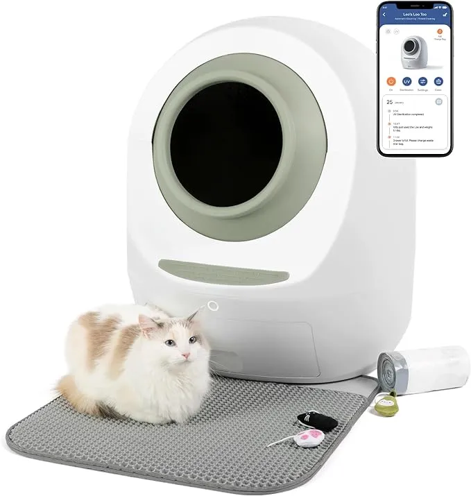 Casa Leo Leo's Loo Too Starter Bundle Smart Self-Cleaning Cat Litter Box