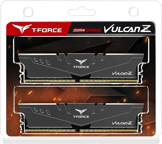 TEAMGROUP T-Force Vulcan Z DDR4 32GB Kit (2x16GB) 3200MHz (PC4-25600) CL16 Desktop Memory Module Ram (Gray) - TLZGD432G3200HC16FDC01