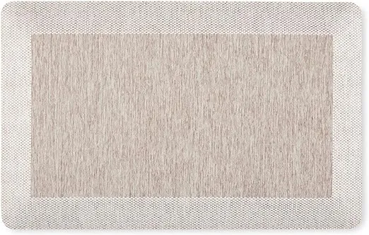 Martha Stewart Mira Modern Heathered Anti-Fatigue Air-Infused Kitchen Mat, Coffee Brown, 19.6"x32"