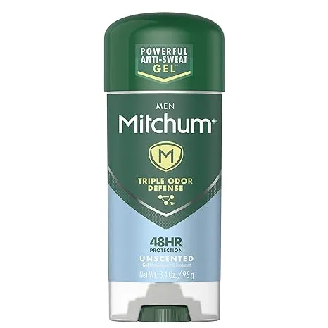 Mitchum Advanced Control Unscented Gel, Anti-Perspirant & Deodarant 3.4 oz (Pack of 8)