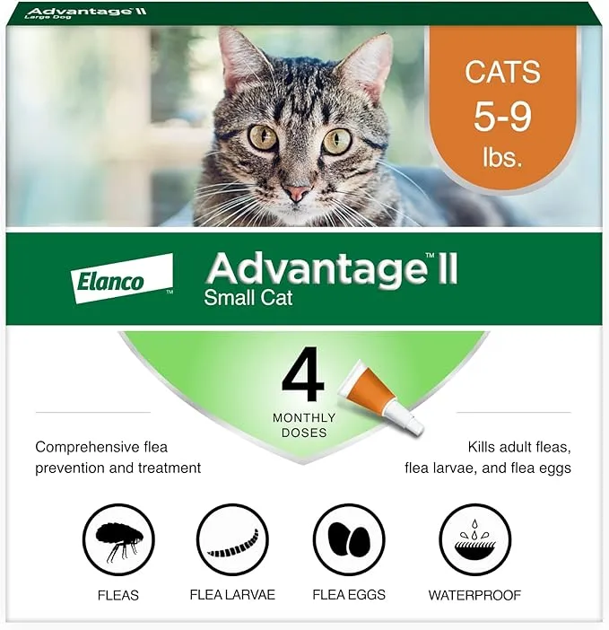 4 Month Supply of Advantage II for Cats under 9 lb