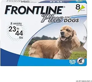 Frontline Plus for Medium Dog (23-44 lbs) Flea and Tick Treatment, 8 Doses